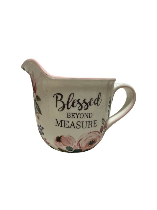 Ltd Commodities Other - Blessed Beyond Measure Floral Ceramic 4 Cup Measuring Cup Mixing Bowl Roses